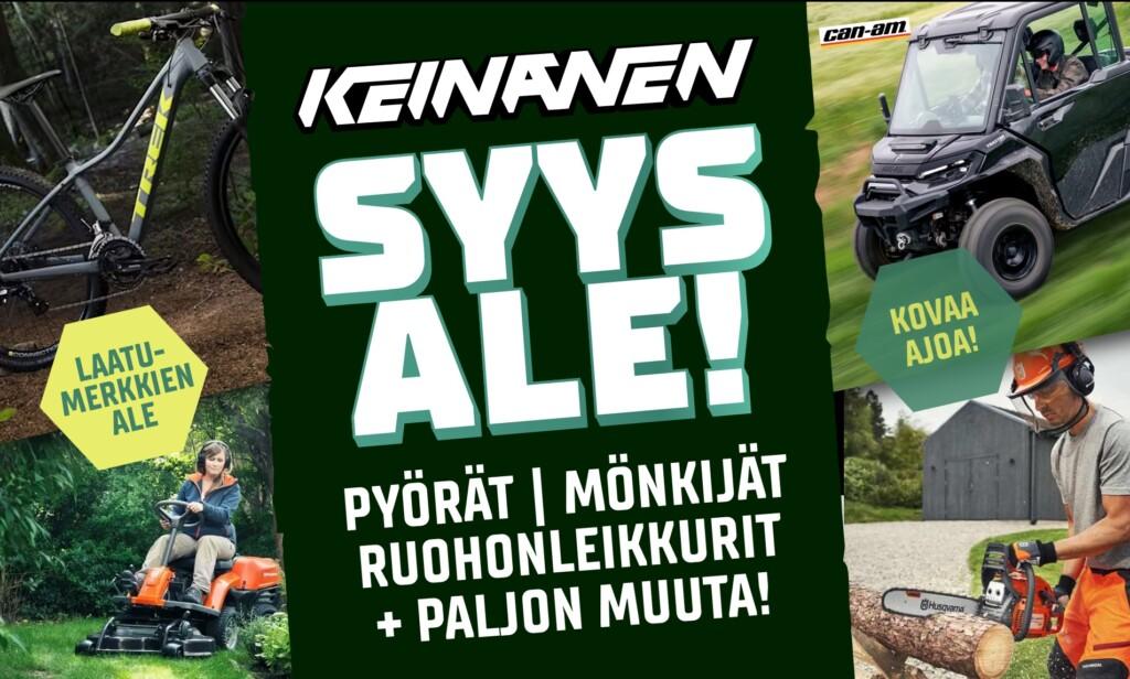 Keinäsen syysalessa pyörät, mönkijät ruohonleikkurit ja paljon muuta!